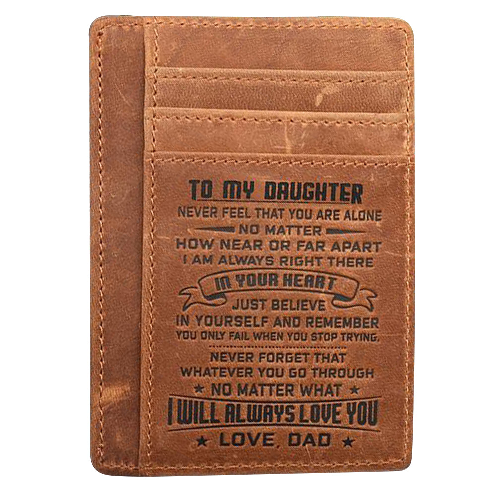 AP156 To My Son Daughter Minimalist Wallet Gift from Dad Mom RFID Blocking Cowhide Leather Front Pocket Card Bag AP156 To My Son Daughter Minimalist Wallet Gift from Dad Mom RFID Blocking Cowhide Leather Front Pocket Card Bag